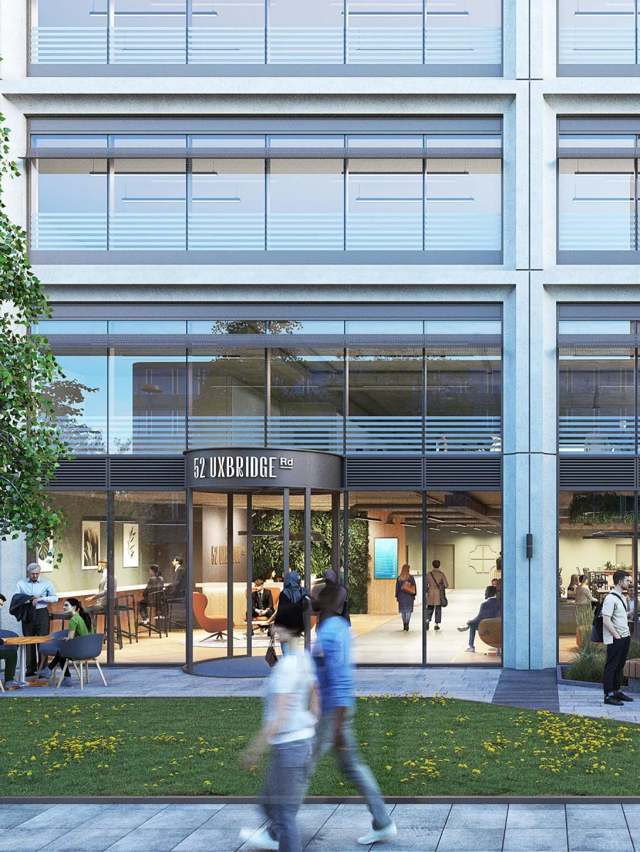 CGI of the main entrance at street level